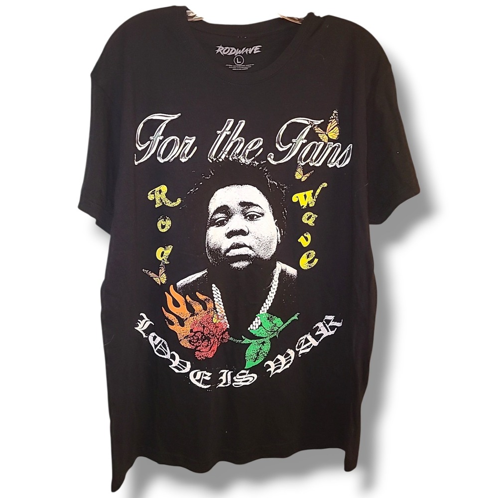 Rod Wave For The Fans Tour Concert T Shirt Black Men's Large Rap Music NWOT